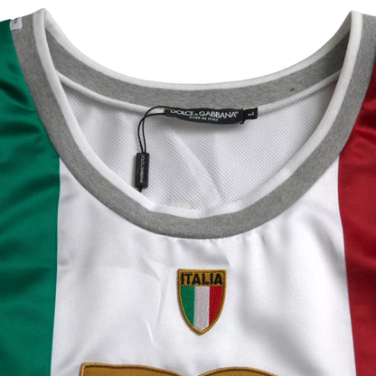 White Green Sleeveless Top Italian Flag Basket T-shirt