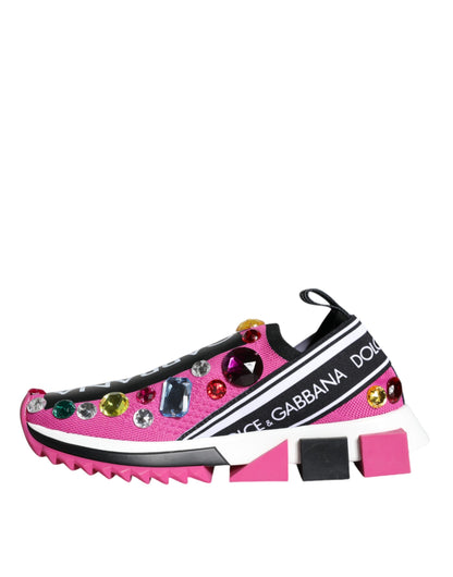 Pink Sorrento Crystals Low Top Sneakers Shoes