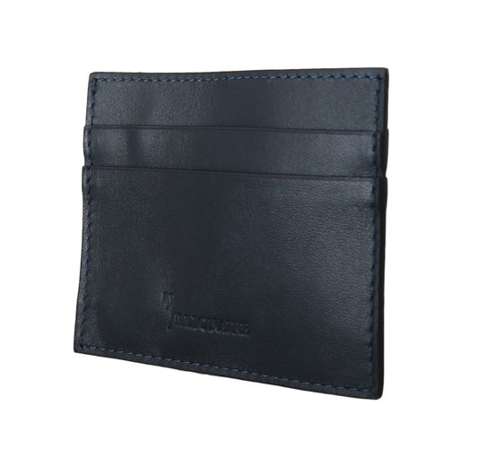 Cartera de hombre de piel azul opulenta