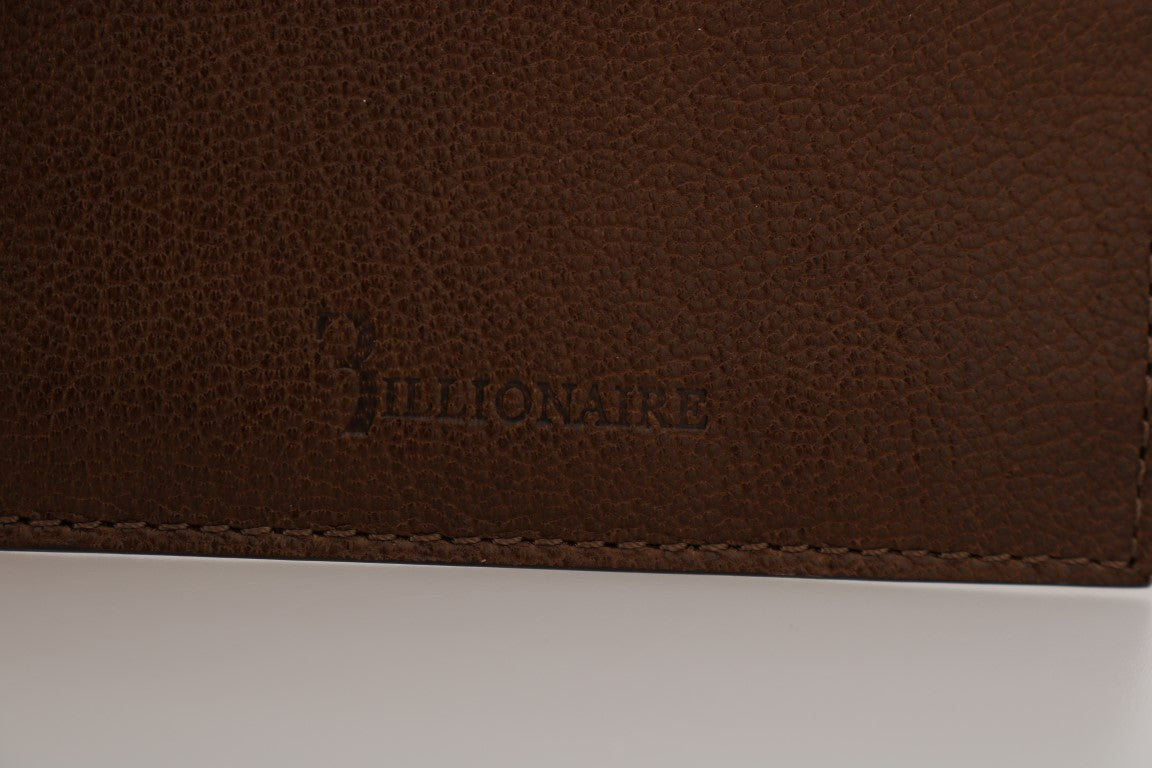 Cartera de hombre elegante de piel en color marrón