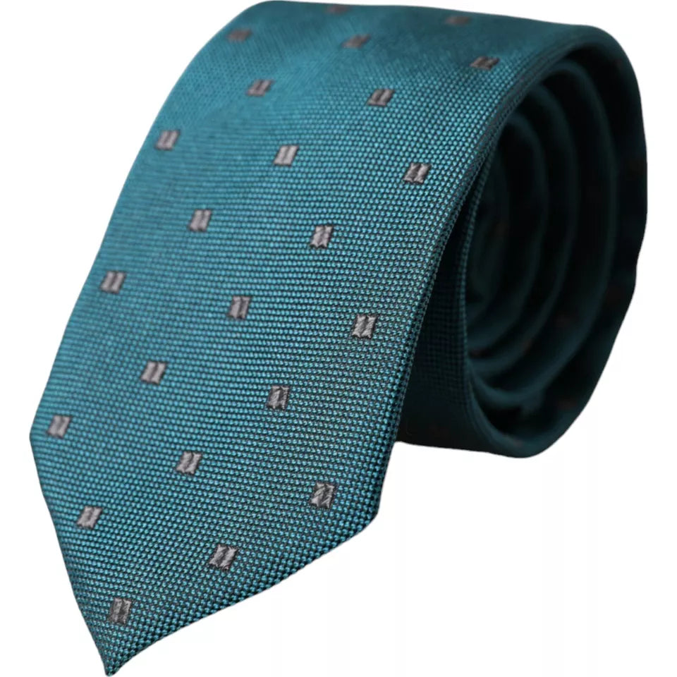 Green Patterned Silk Adjustable Men Tie