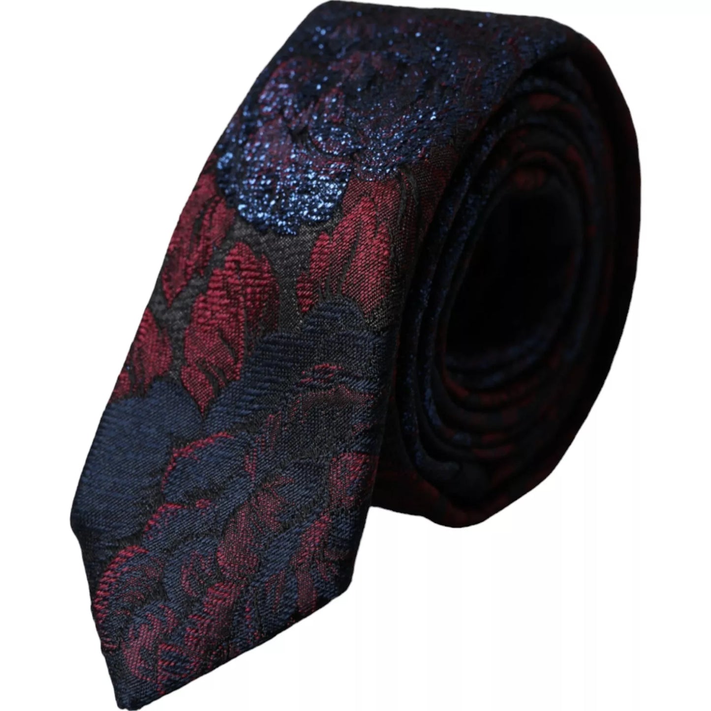 Red Blue Floral Fantasy Silk Adjustable Men Tie