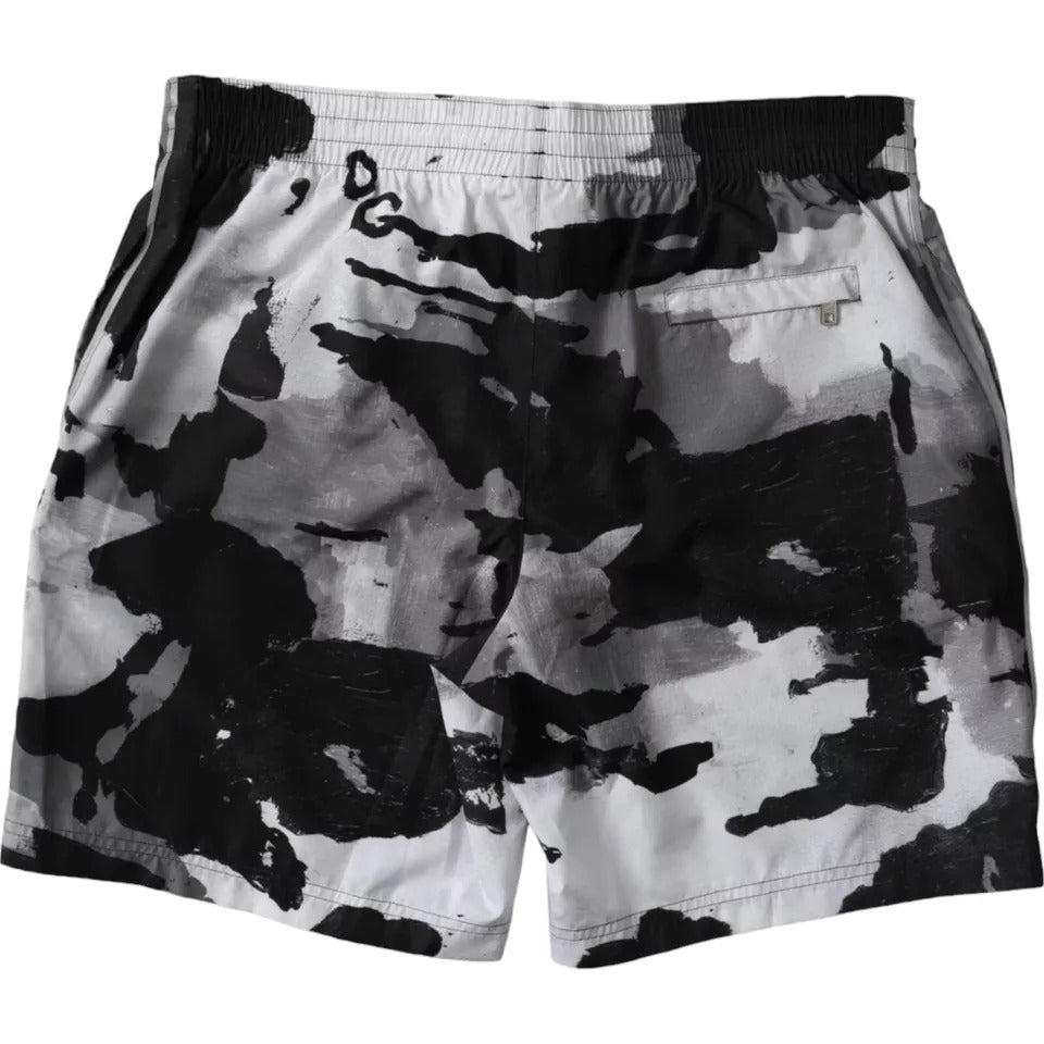 Multicolor Camouflage DG Logo Beachwear Shorts Swimwear