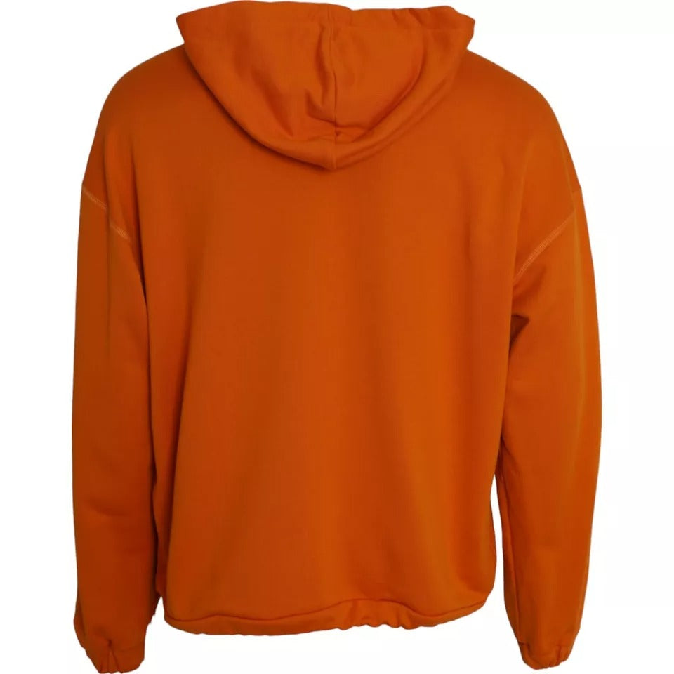 Orange Hooded Pullover Sweatshirt Sweater