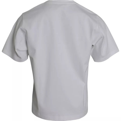 White Cotton Round Neck Short Sleeve T-shirt