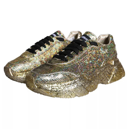 Gold Sequined Daymaster Low Top Sneakers Men Shoes