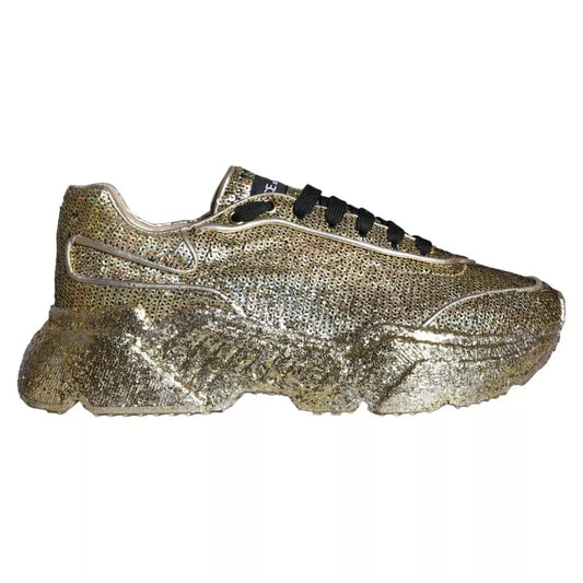 Gold Sequined Daymaster Low Top Sneakers Men Shoes