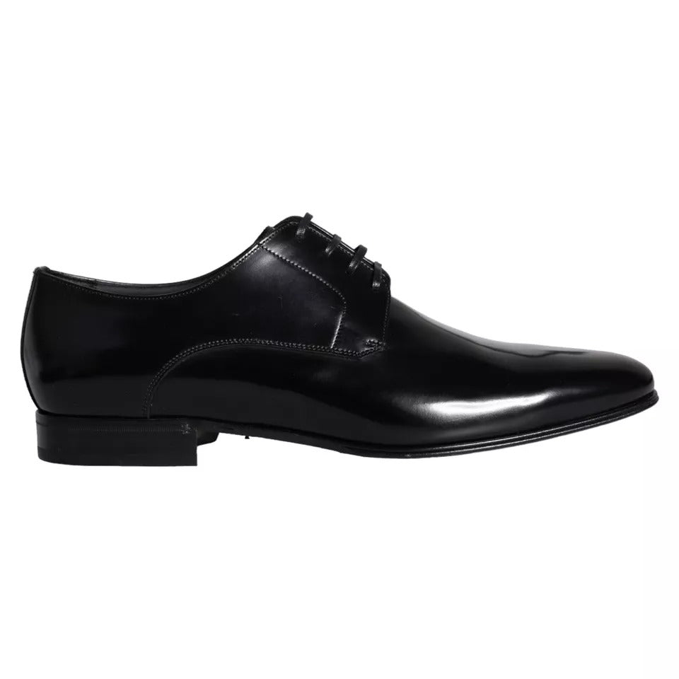 Black Calf Leather Derby Men Dress Shoes