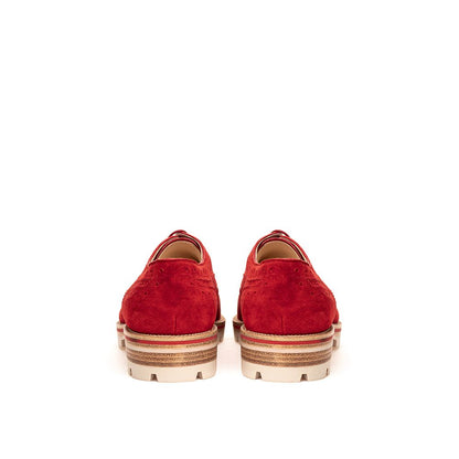 Red Suede Flat Shoe