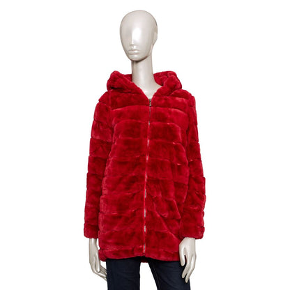 Red Polyester Women Jacket