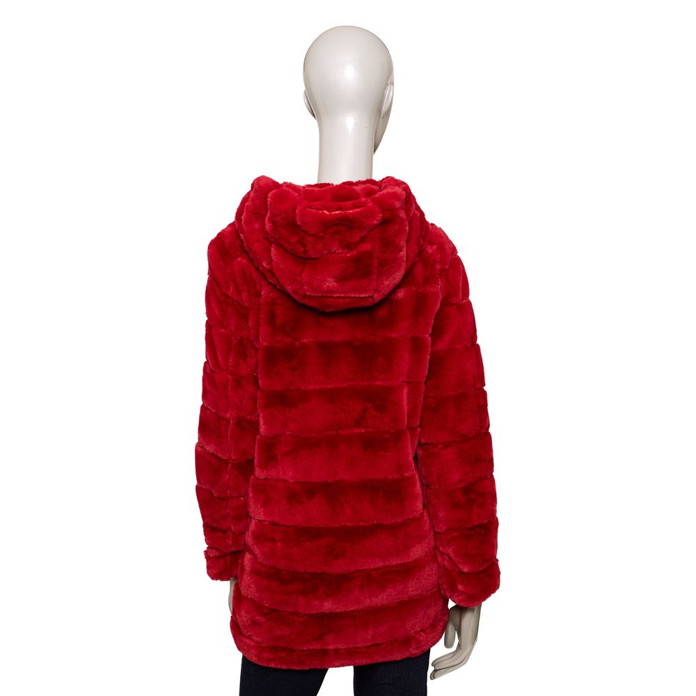 Red Polyester Women Jacket