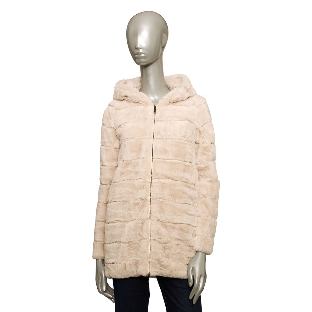 Beige Polyester Women Jacket