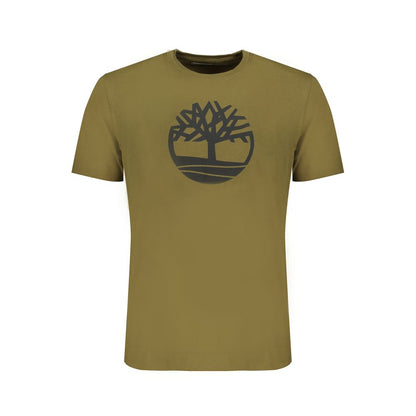 Green Cotton Men T-Shirt