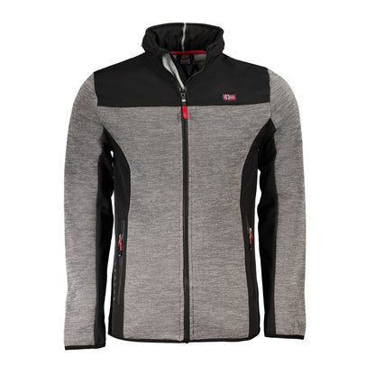 Gray Polyester Men Jacket