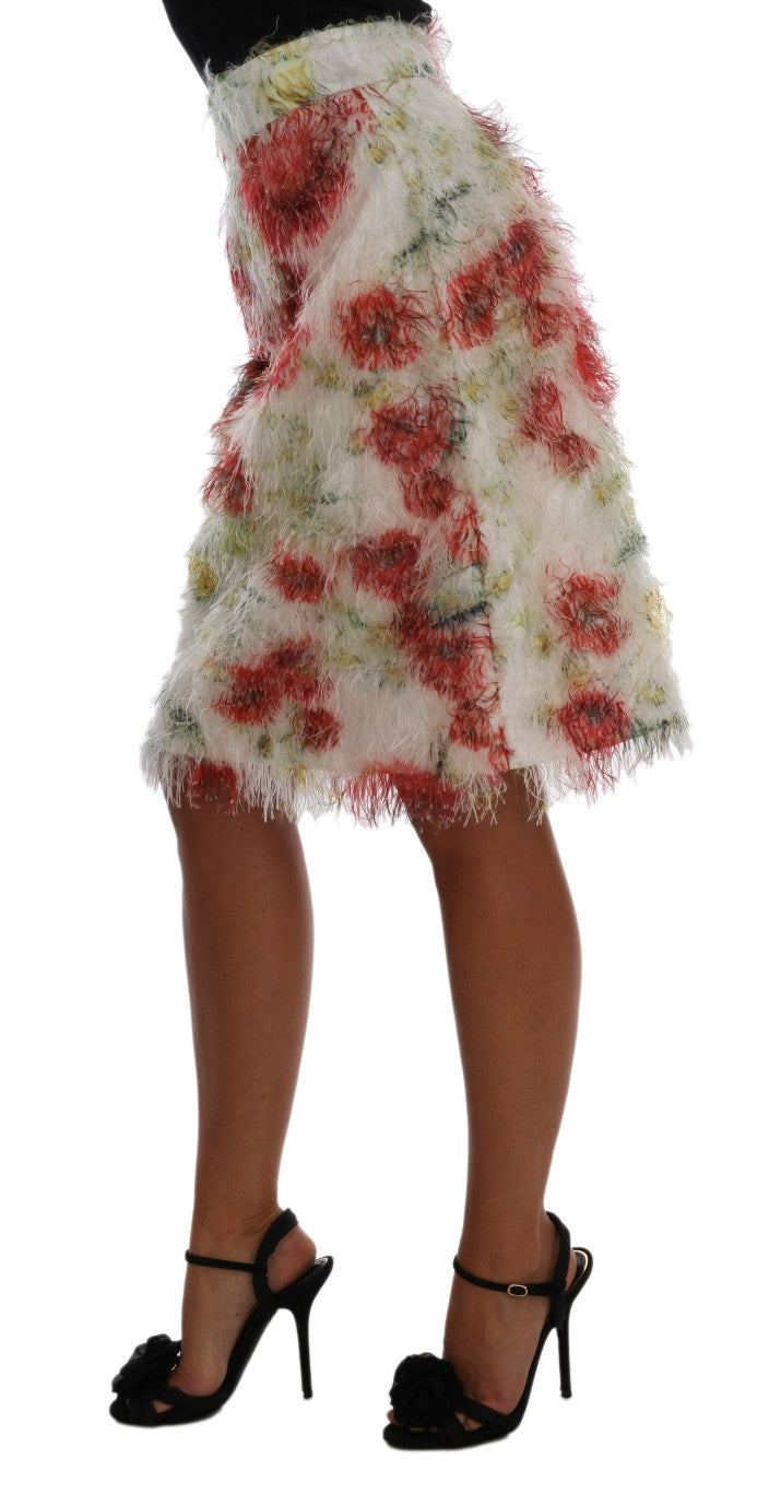 Elegante kokerrok met hoge taille en bloemen