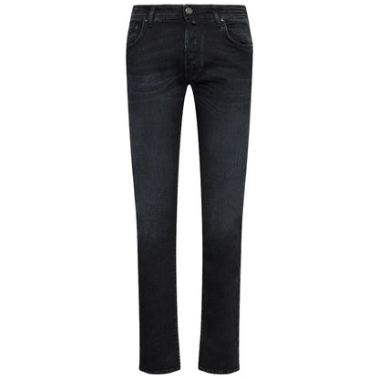 Black Cotton Jeans & Pant