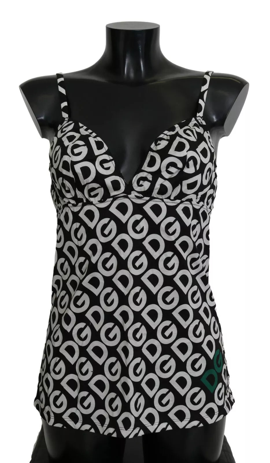 Black DG Mania Print Sleeveless Swimwear