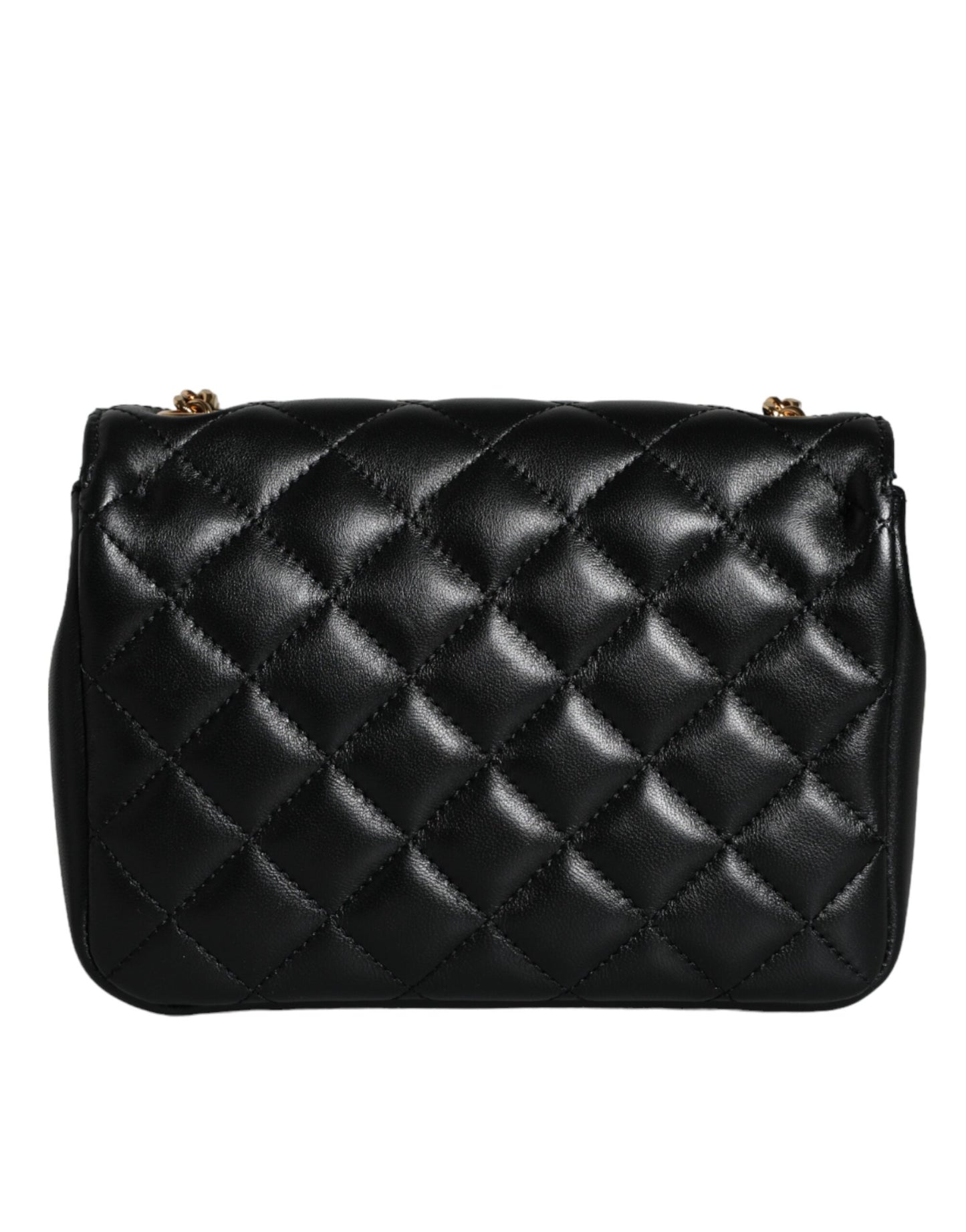 Black Quilted Lambskin Leather Crossbody Shoulder Bag