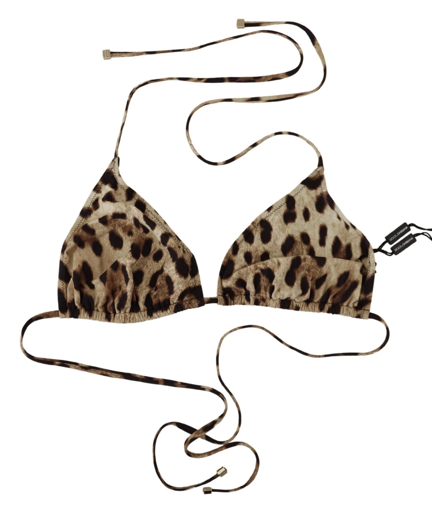 Brown Leopard Halter Beachwear Swimwear Bikini Top