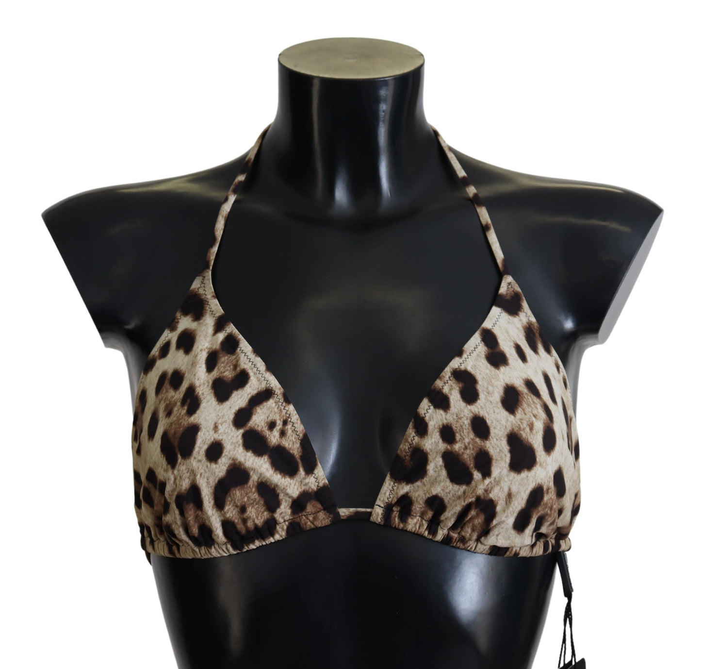 Brown Leopard Halter Beachwear Swimwear Bikini Top