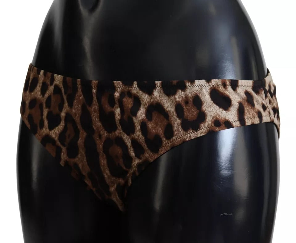 Brown Leopard Print Swimsuit Swimwear Bikini Bottom