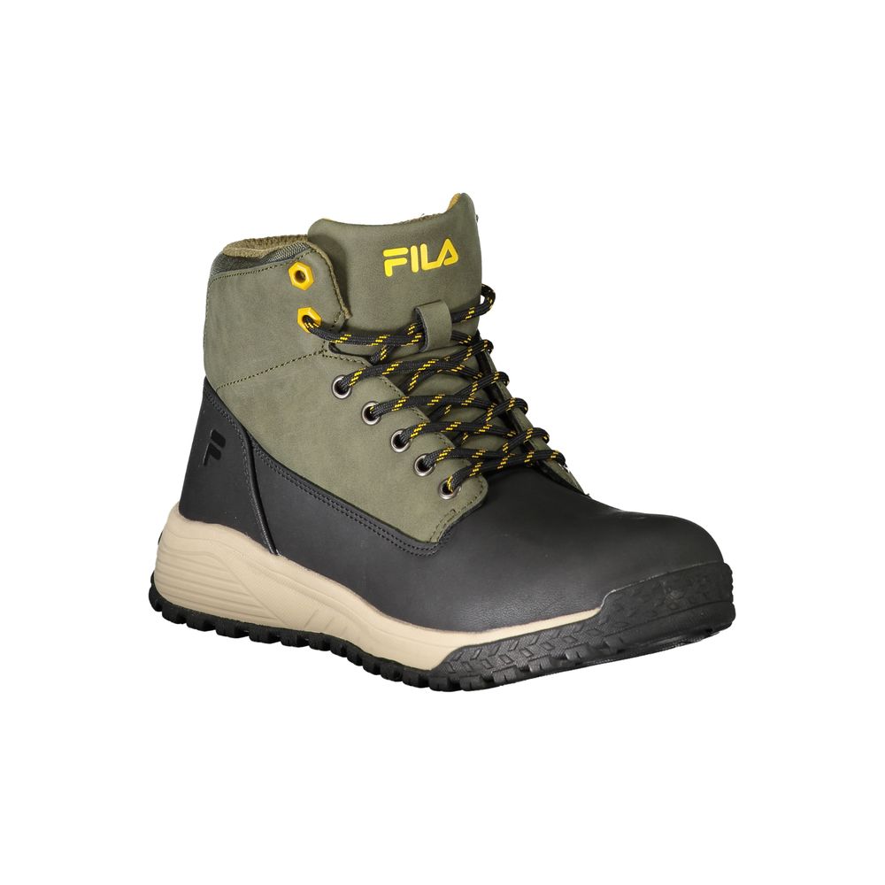 Green Polyester Men Boot