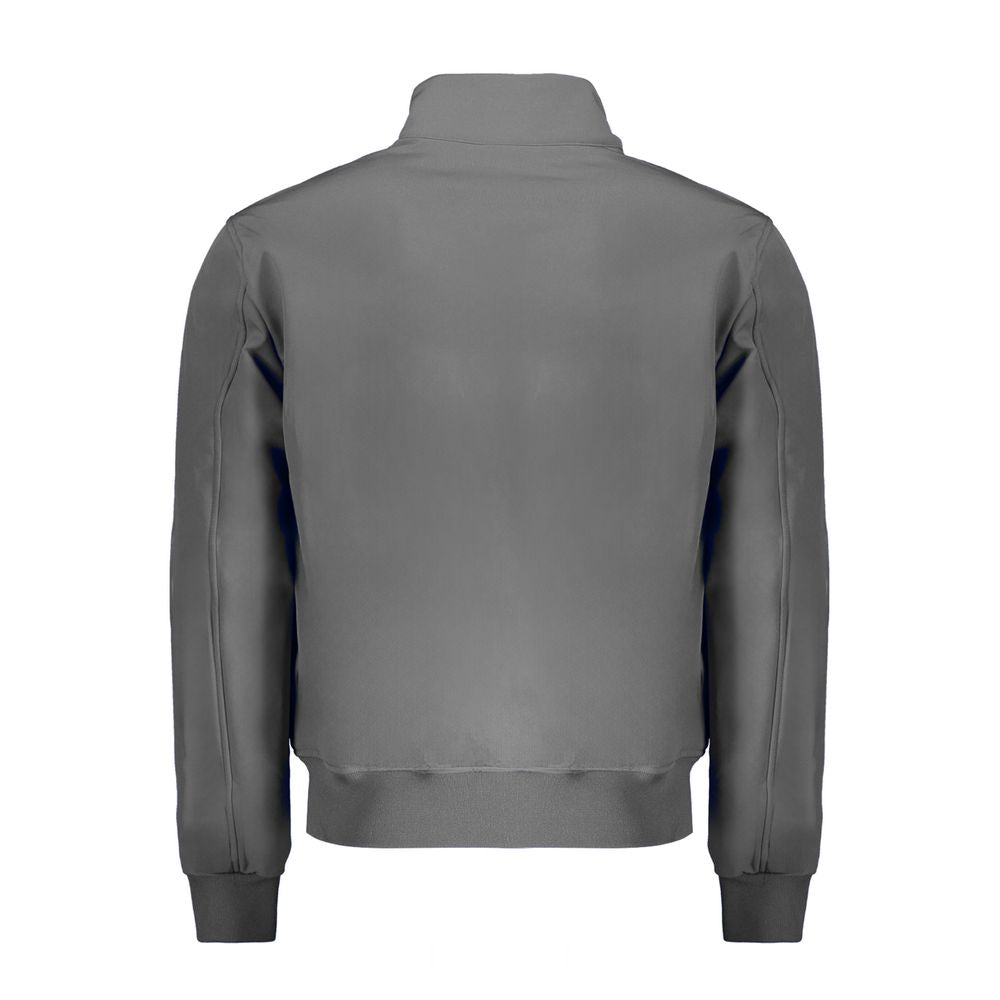 Gray Polyester Men Jacket