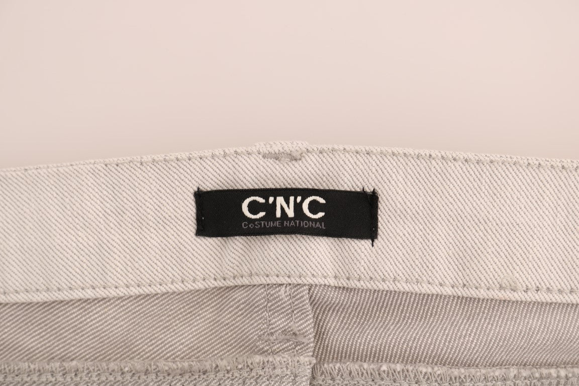 Chic White Slim-Fit Stretch Jeans