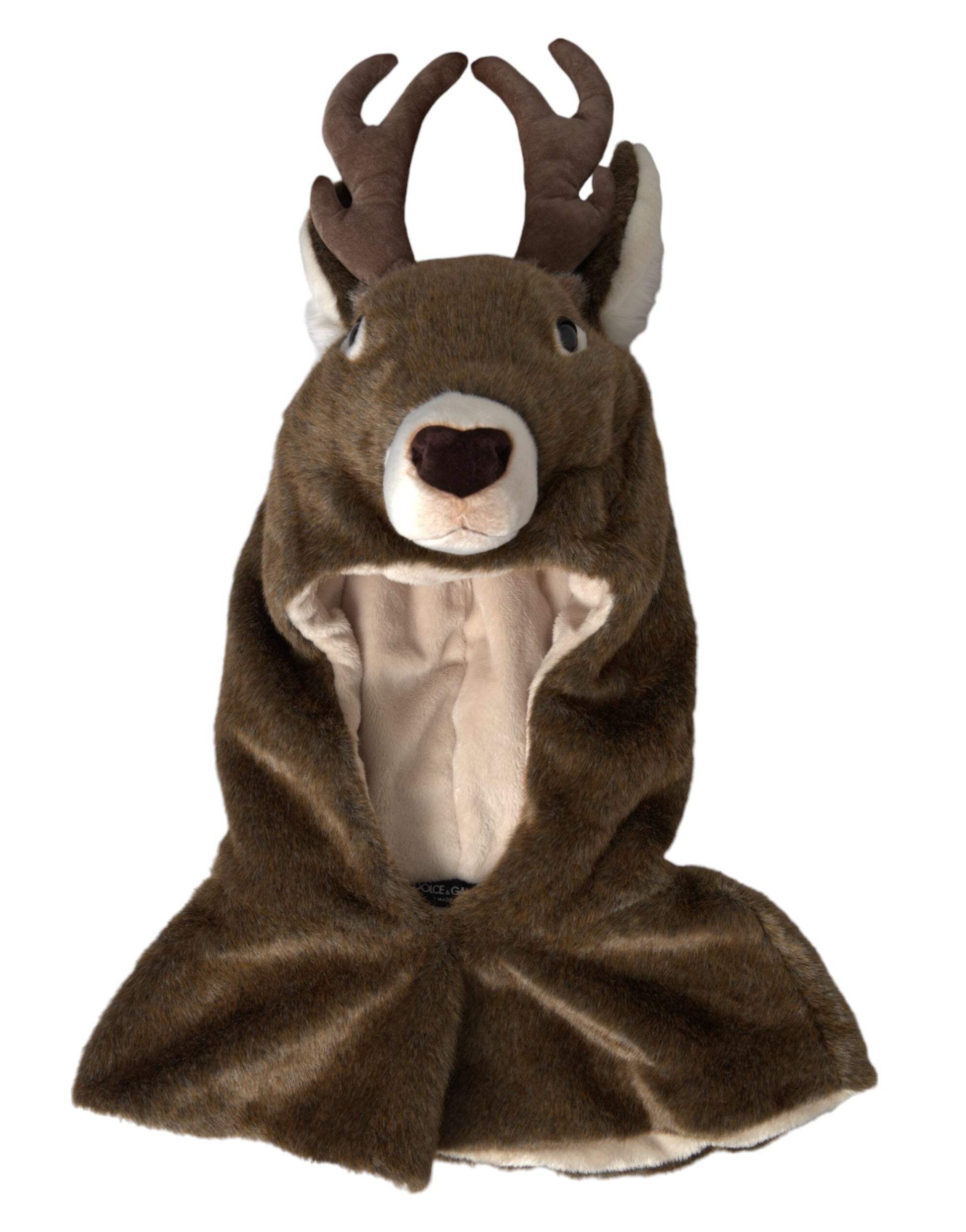 Brown Deer Faux Fur Whole Head Hat