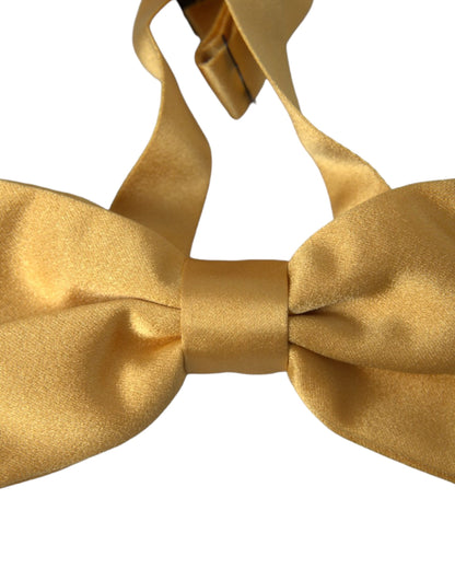 Yellow Silk Adjustable Neck Men Bow Tie