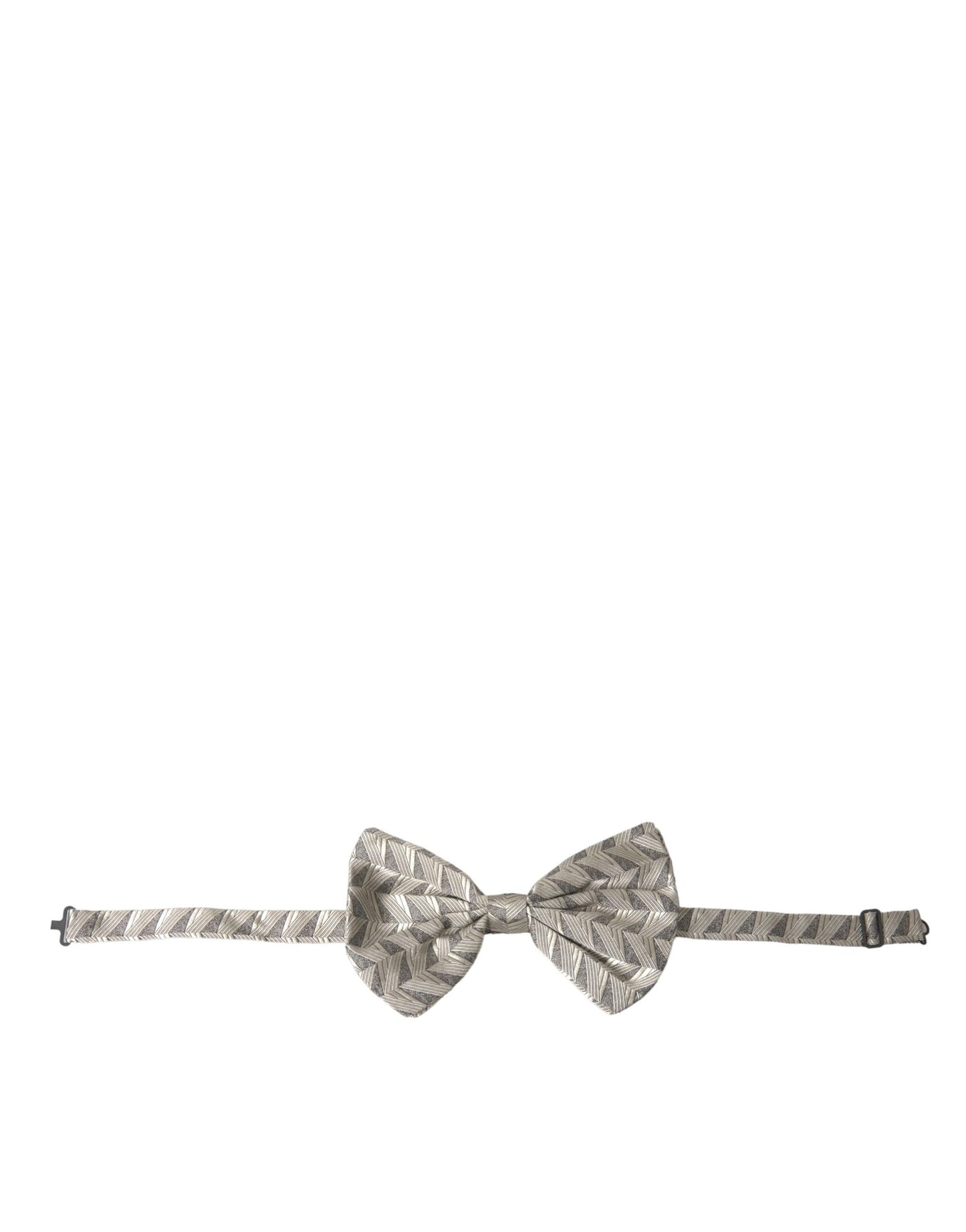 Silver Fantasy Print Adjustable Neck Bow Tie Men