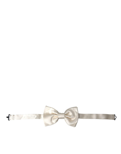 Off White Silk Adjustable Neck Men Bow Tie