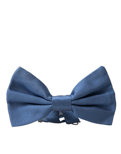 Blue Silk Adjustable Neck Men Bow Tie