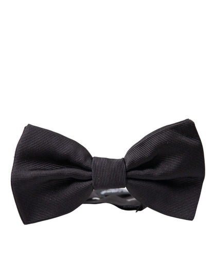 Black Silk Adjustable Neck Men Bow Tie