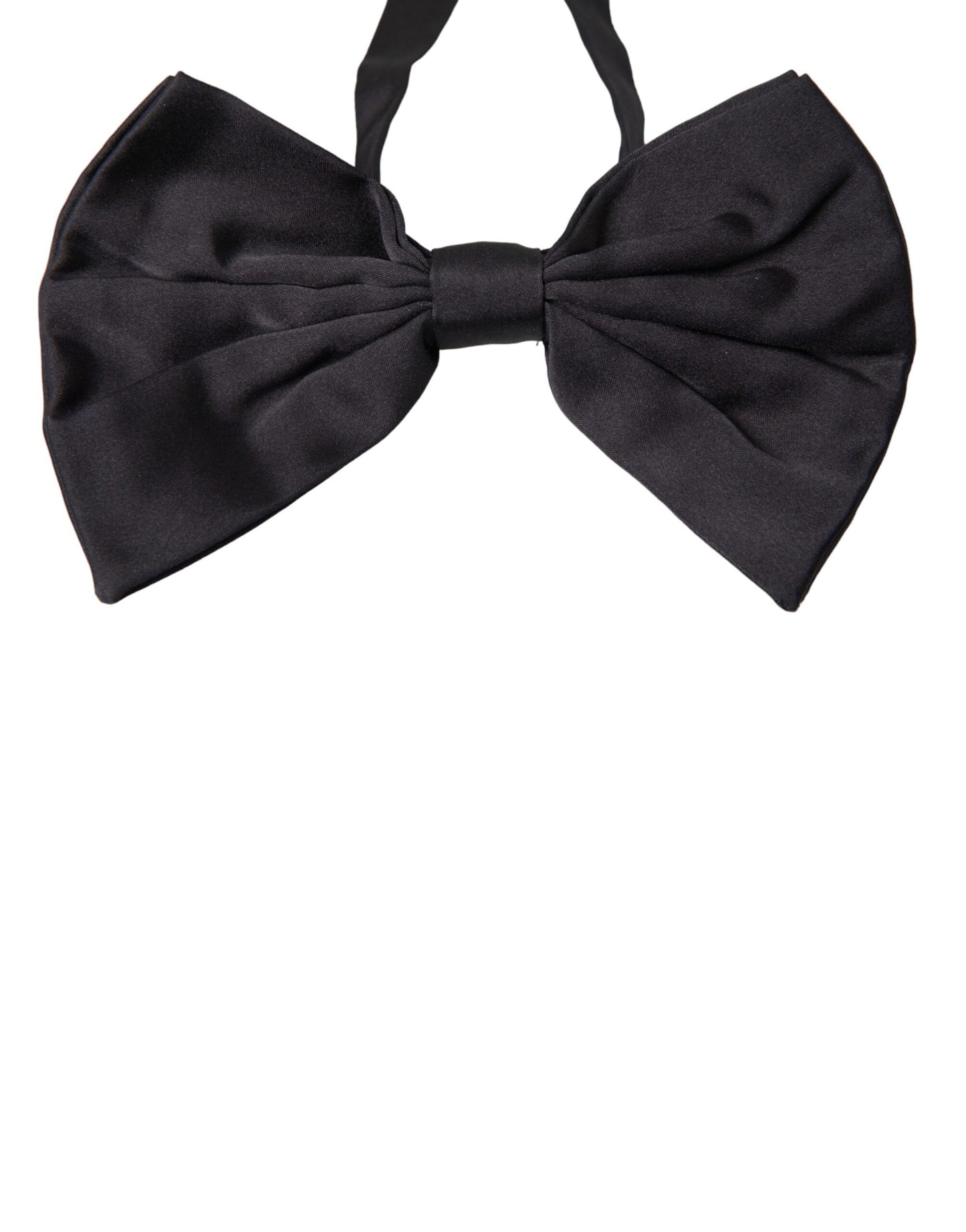 Black Satin Silk Adjustable Neck Men Bow Tie