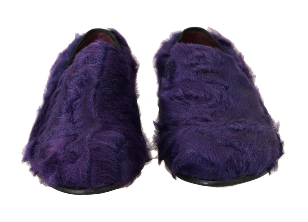 Mocasines de felpa de piel de oveja morada