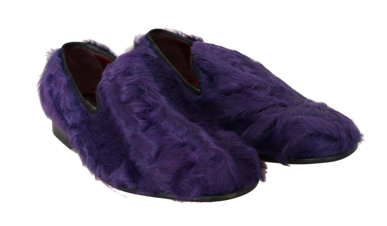 Mocasines de felpa de piel de oveja morada