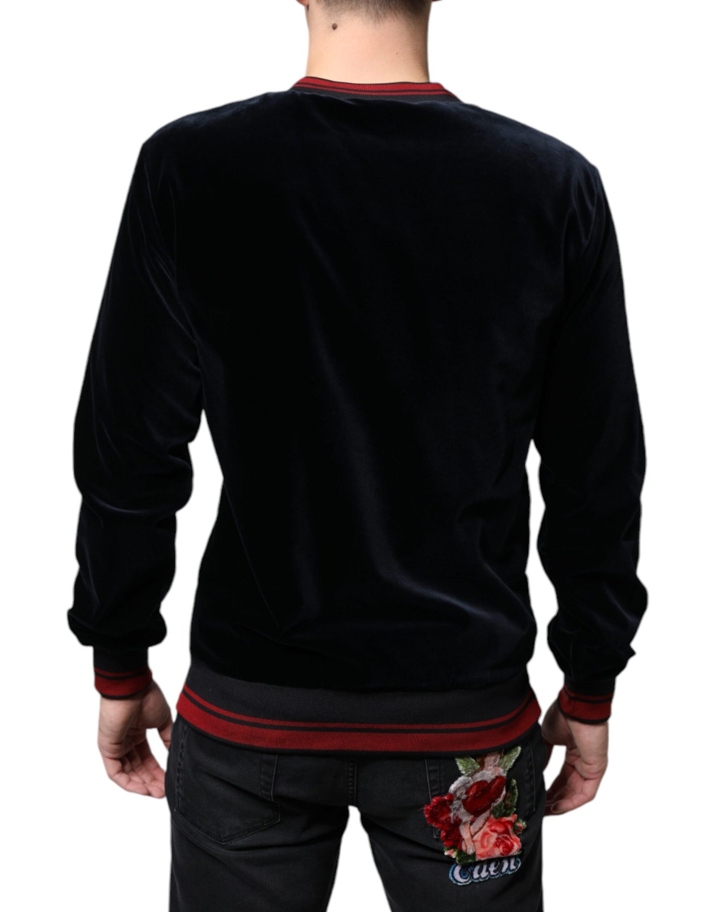 Multicolor Jacquard Crew Neck Sweatshirt Sweater