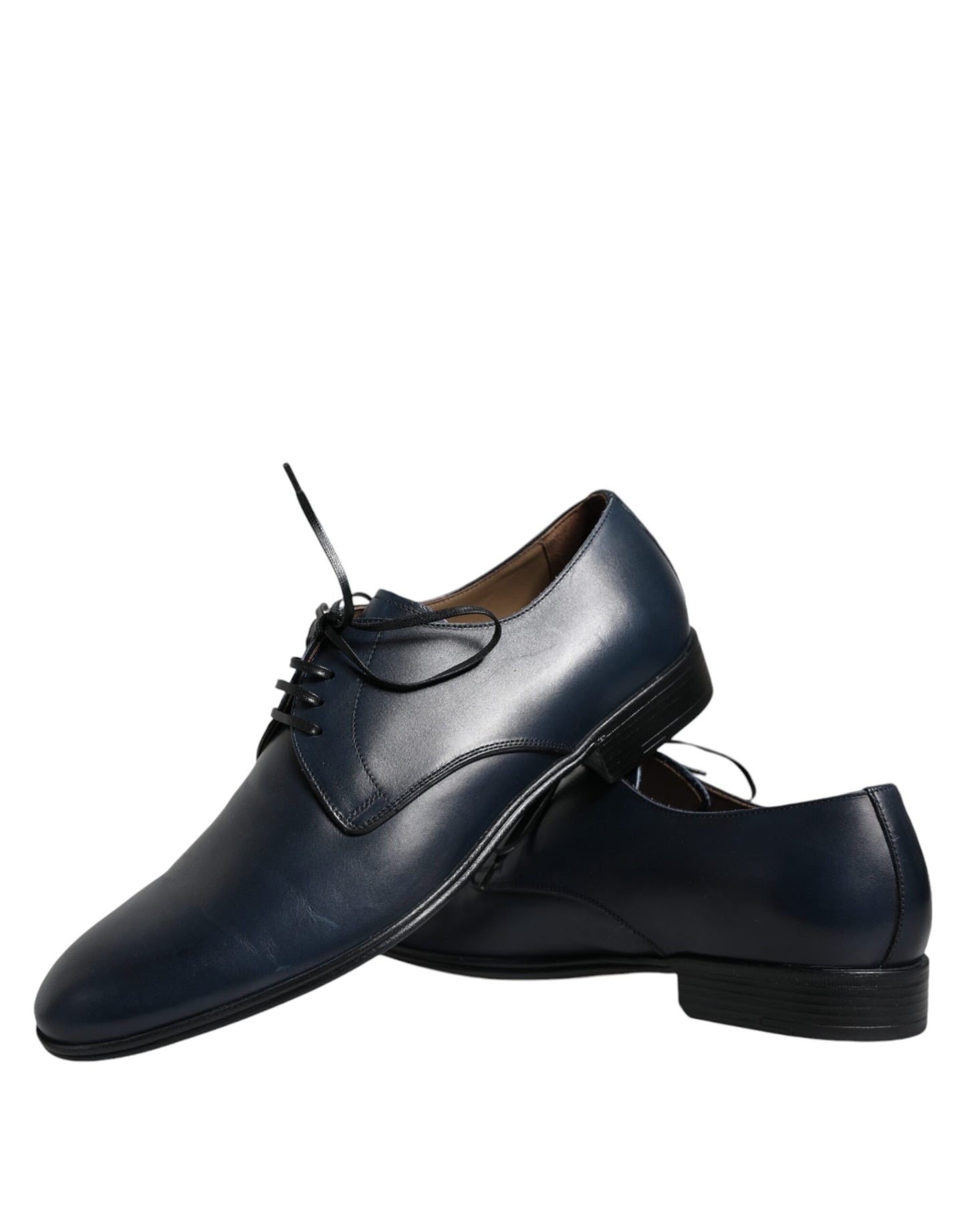 Navy Blue Leather Derby Dress Formal Shoes