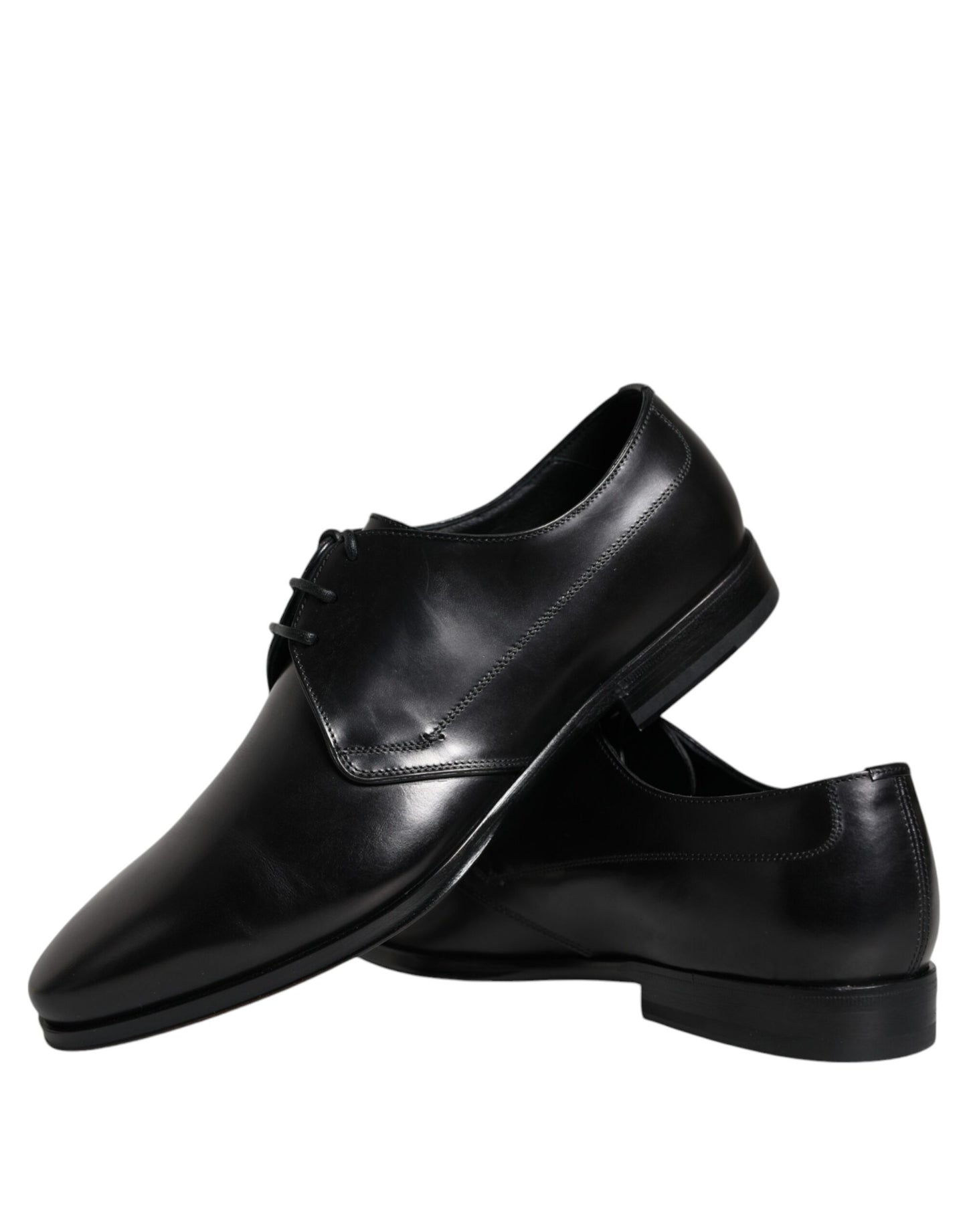 Black Leather Derby Formal Dress Shoes