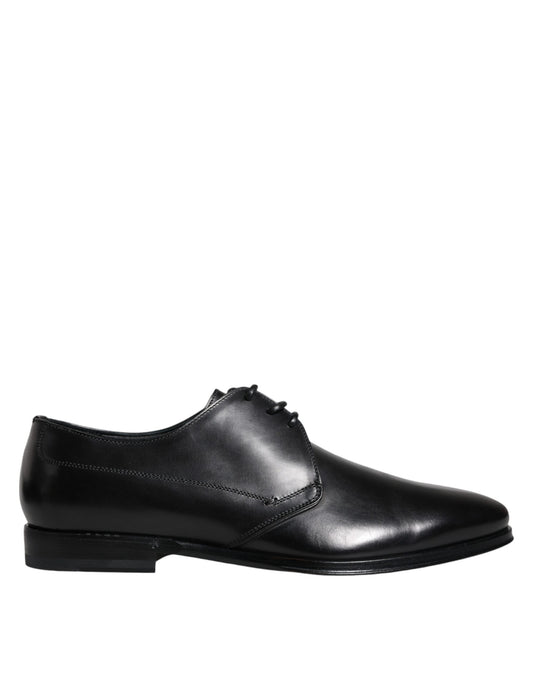 Black Leather Derby Formal Dress Shoes