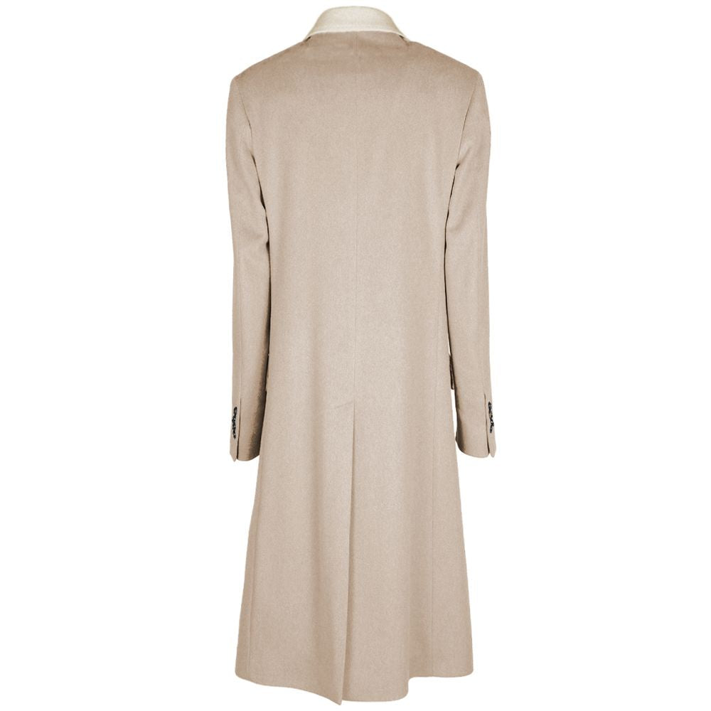 Beige Wool Vergine Jackets & Coat