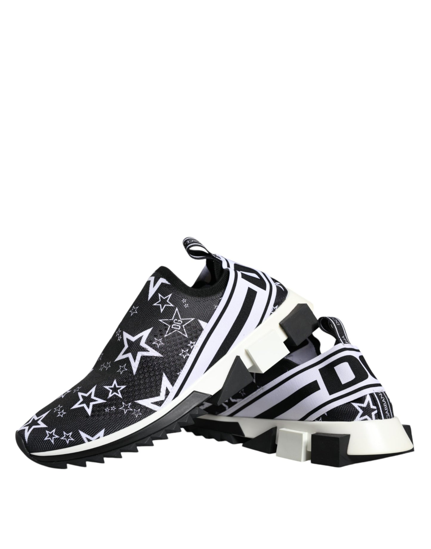 Black White Star Print Sorrento Sneakers Shoes