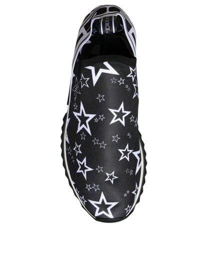 Black White Star Print Sorrento Sneakers Shoes