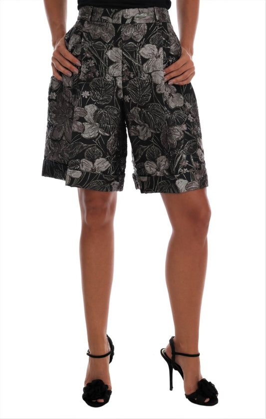 Elegante brokaatshort met hoge taille