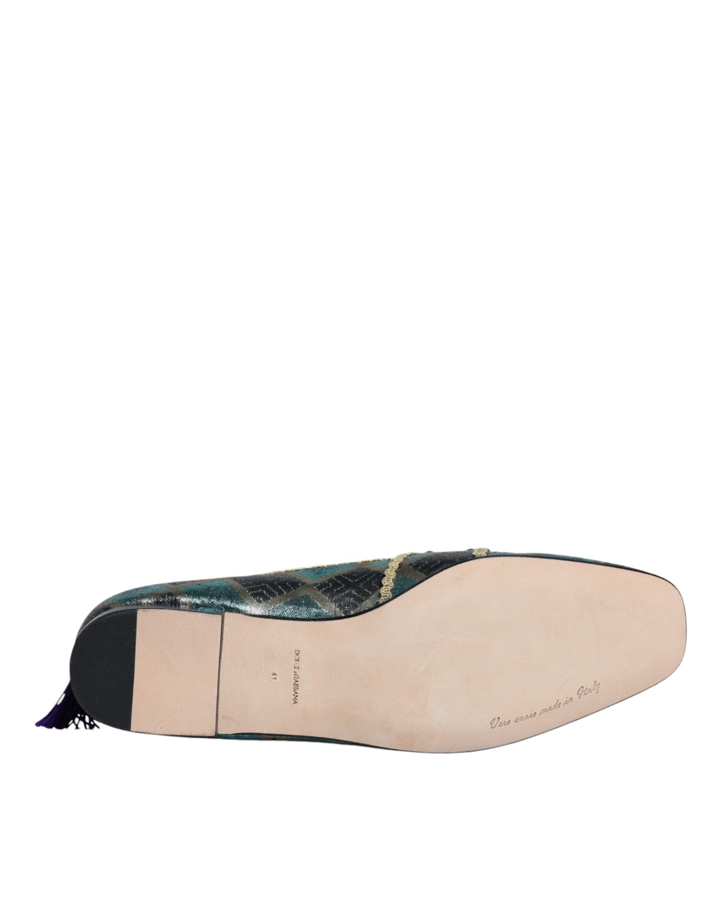 Multicolor Jacquard Embellished Loafers Shoes