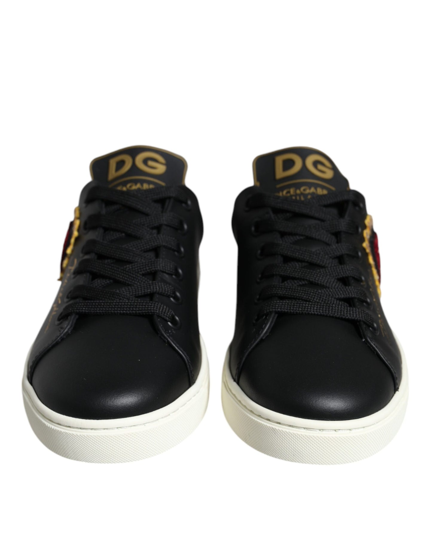 Black Portofino Sacred Heart Sneakers Shoes