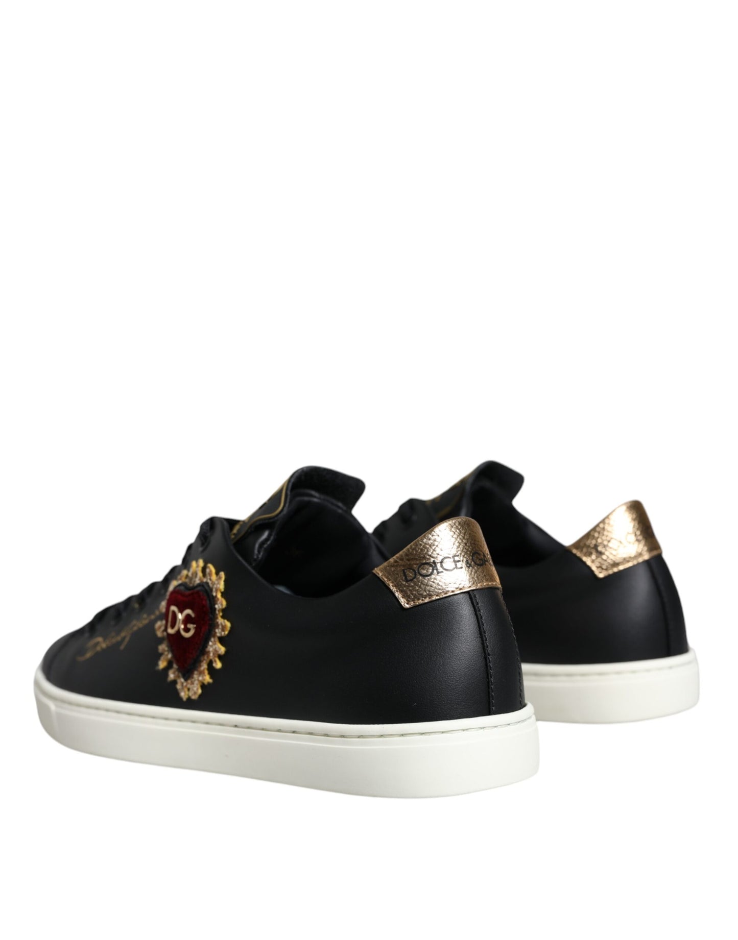 Black Portofino Sacred Heart Sneakers Shoes