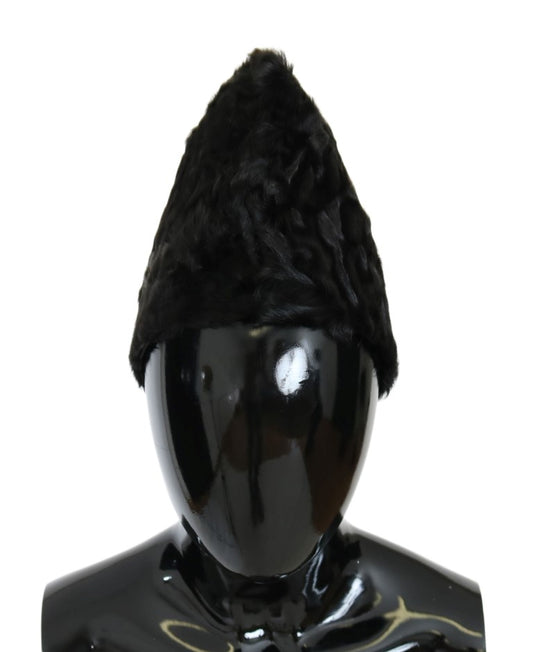 Gorro elegante de piel Xiangao negro