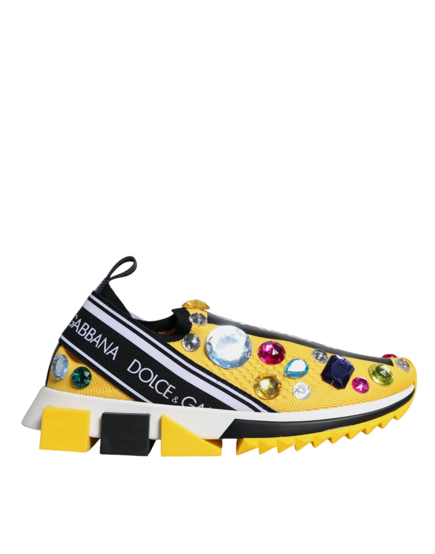 Yellow Sorrento Crystals Low Top Sneakers Shoes